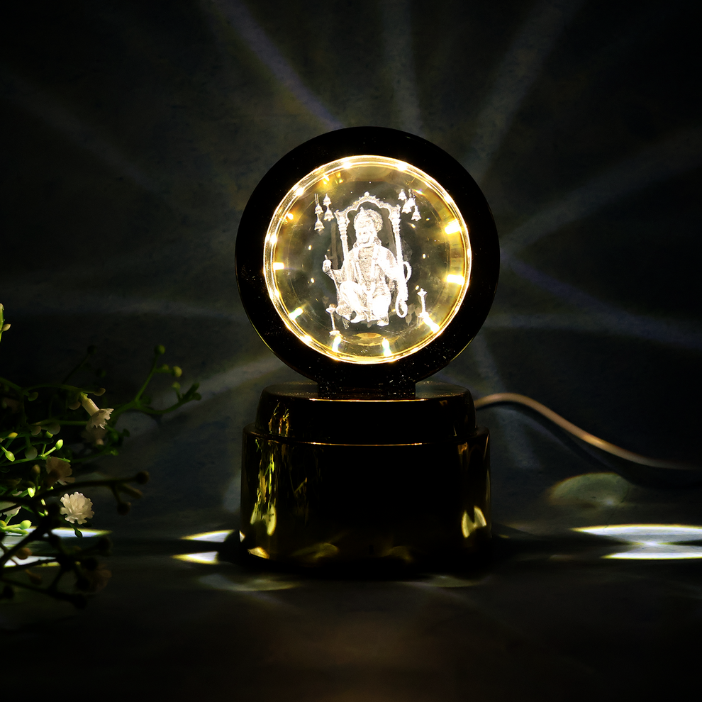 Bajrang Bali 3d Crystal Ball Night Lamp