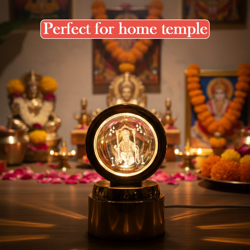 Bajrang Bali 3d Crystal Ball Night Lamp