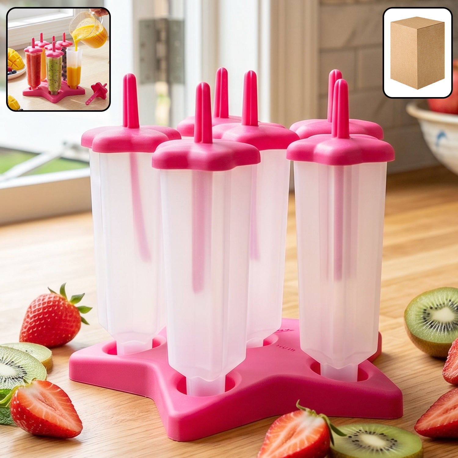 Ice Cream Molds With Lid (1 Set / 6 Pc)