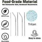 Set Of 4 Stainless Steel Straws & Brush