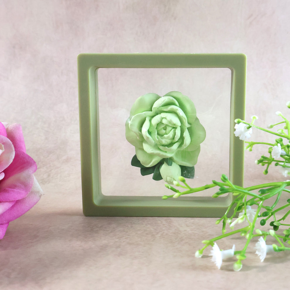 Rose Flower Car Air Freshener Clip For Ac Vent With Perfume Bottle 10ml
