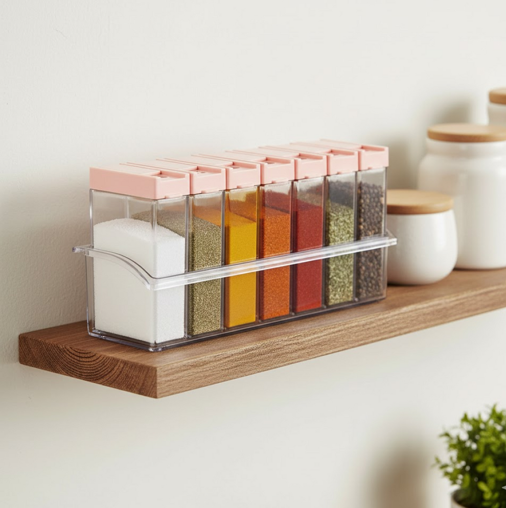Spice Jars (6 Pcs, 14x22x8cm, Multicolour)