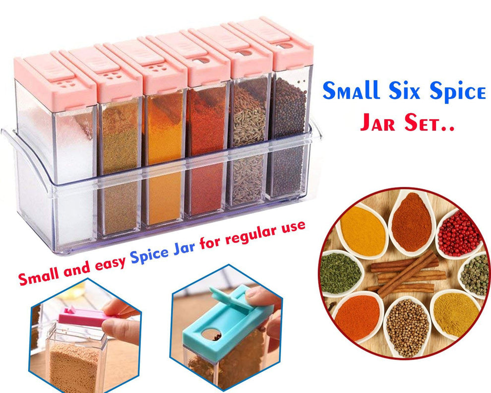 Spice Jars (6 Pcs, 14x22x8cm, Multicolour)