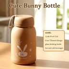 Cute Bunny Print Glass Drinking Bottle 1 pc (multi color)