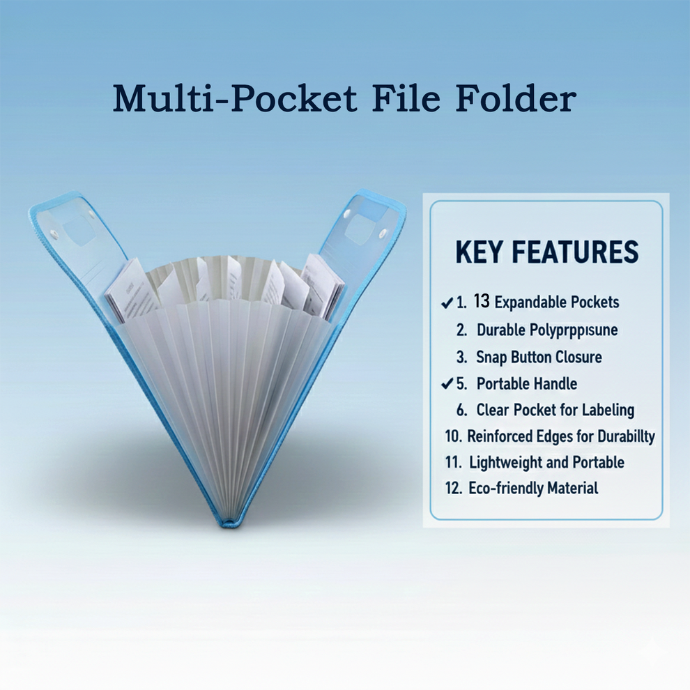 13 Pocket Document File Folder