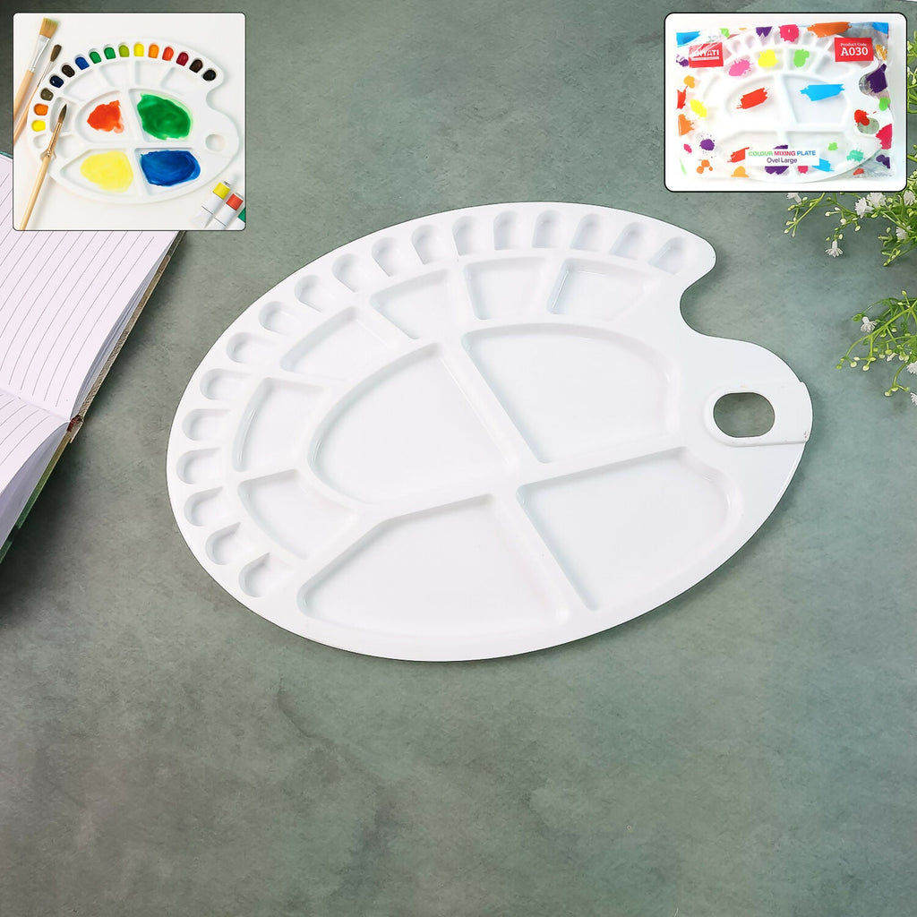 Colour Mixing Plate – Oval Large Paint Palette