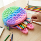Cute Caterpillar Shape Pop It Silicone Pencil Pouch