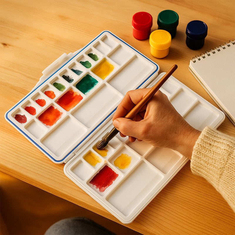 Airtight Colour Mixing Plate – Folding Paint Palette With Silicone Seal