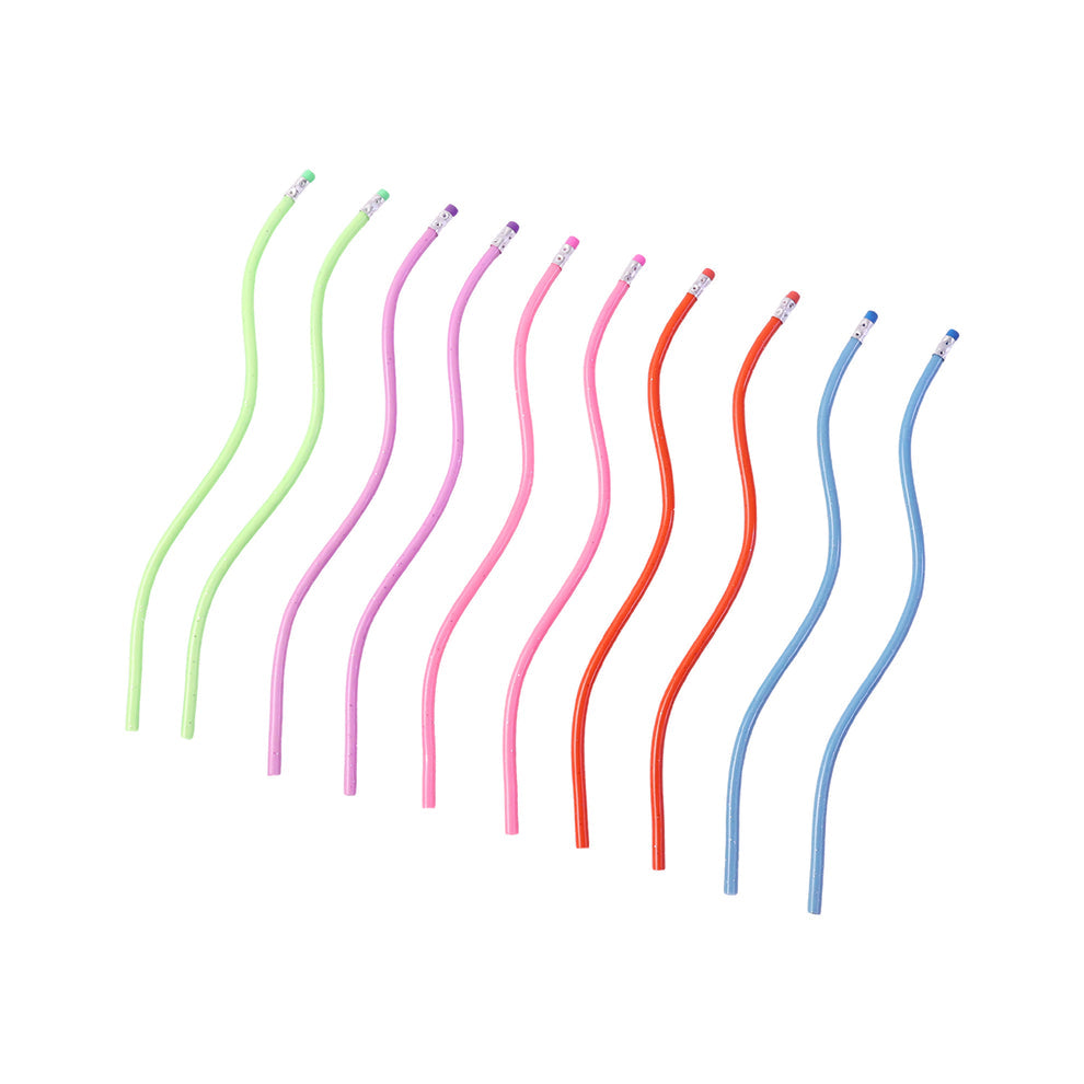 Flexible Bendy Soft Pencils With Eraser – 10 Pc