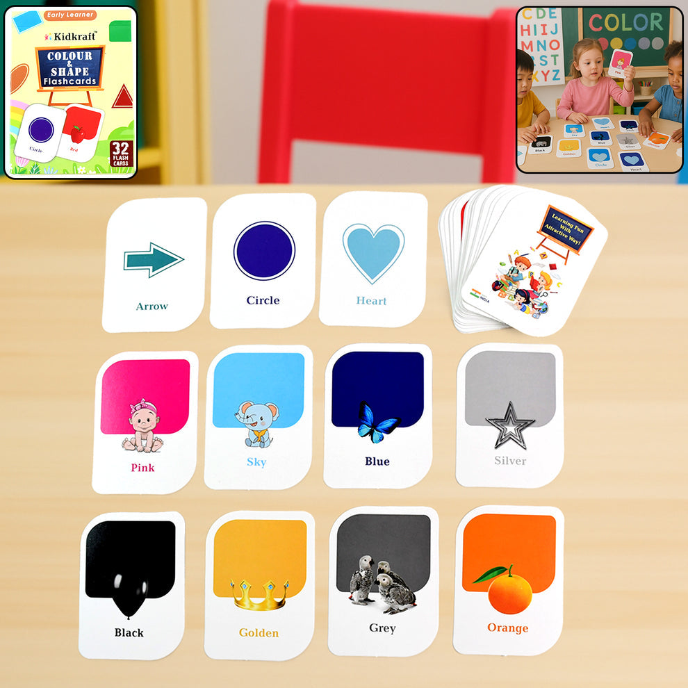 Kidkraft Early Learner 32-Piece Color & Shape Flashcard