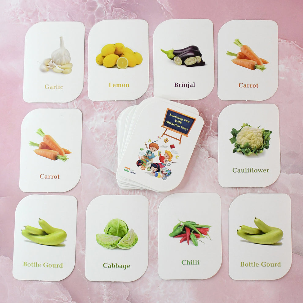 Kidkraft 32-Piece Educational Vegetable Flash Cards