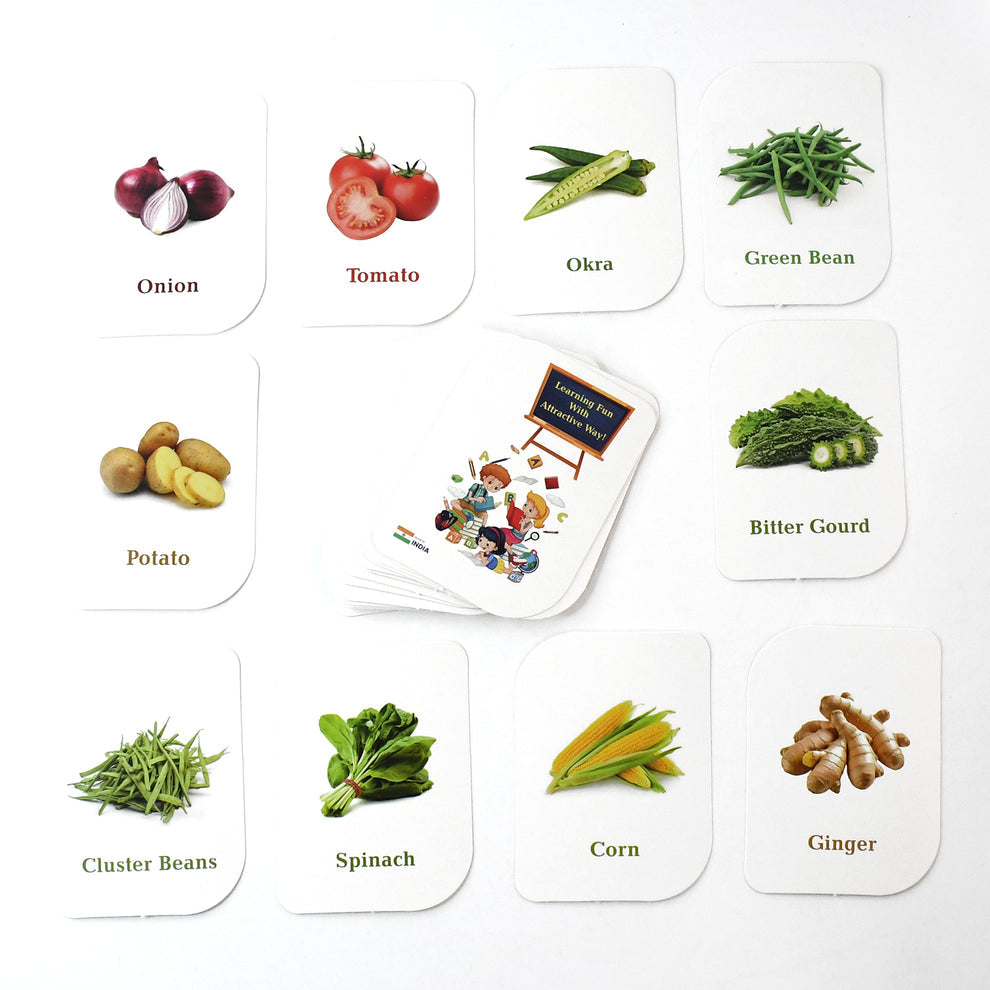 Kidkraft 32-Piece Educational Vegetable Flash Cards