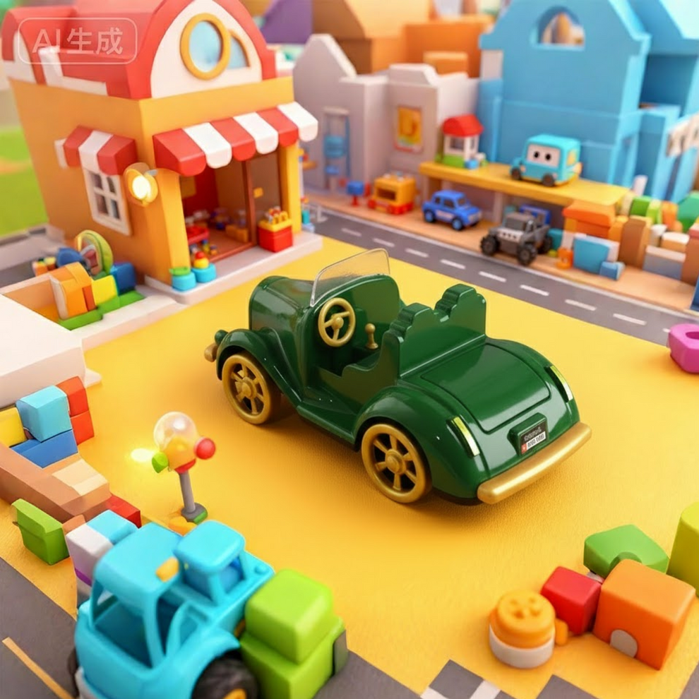 Funwoods Friction-Powered Vintage Car Toy