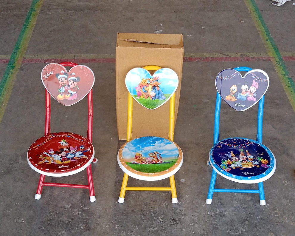 Heart Shape Cartoon Printed Foldable Kids Chair