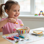 Unicorn Theme Kids Spoon And Fork With  Handle Set (4 Pc Set)