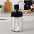 Glass Storage Jar With Built-In Spoon Approx 250ml , Kitchen products