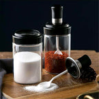 Glass Storage Jar With Built-In Spoon Approx 250ml , Kitchen products