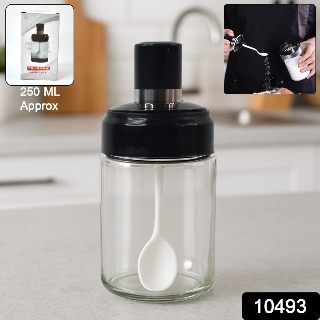 Glass Storage Jar With Built-In Spoon Approx 250ml , Kitchen products