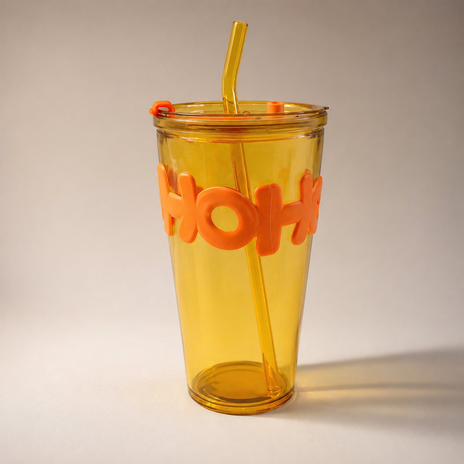 Glass Tumbler With Lid And Straw (450 ML)