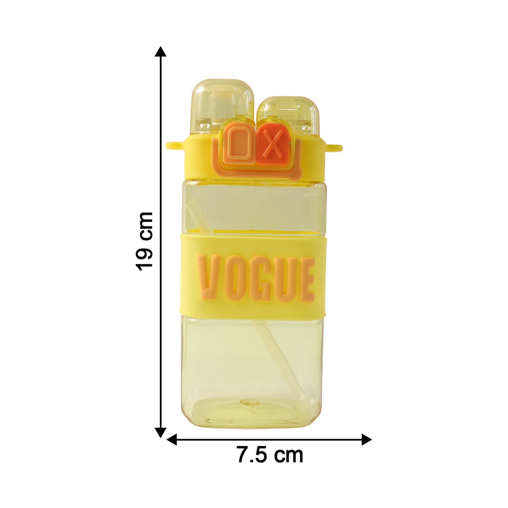 Stylish Kids Plastic Water Bottle With Straw And Leakproof Lid (500 ML Approx)