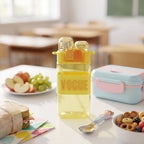 Stylish Kids Plastic Water Bottle With Straw And Leakproof Lid (500 ML Approx)