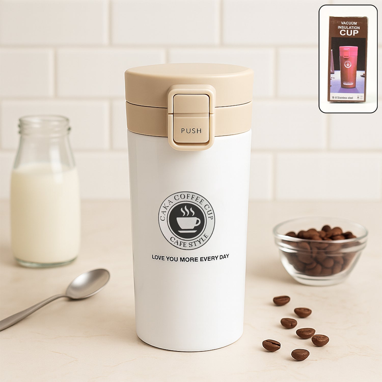 Double Wall Travel Mug for Hot & Cold Beverages – Spill-Proof