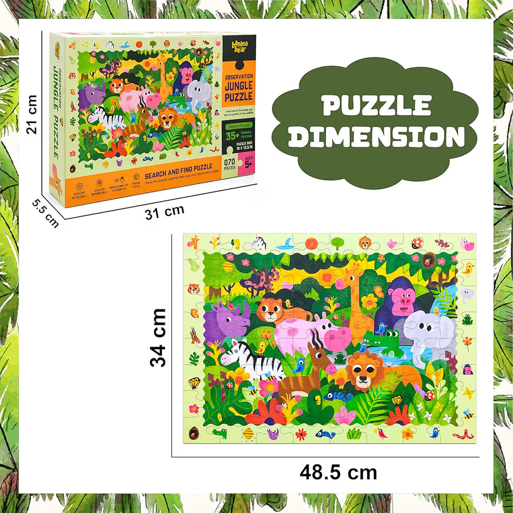 Jungle Animal Theme Interlocking Puzzle Toy for Kids