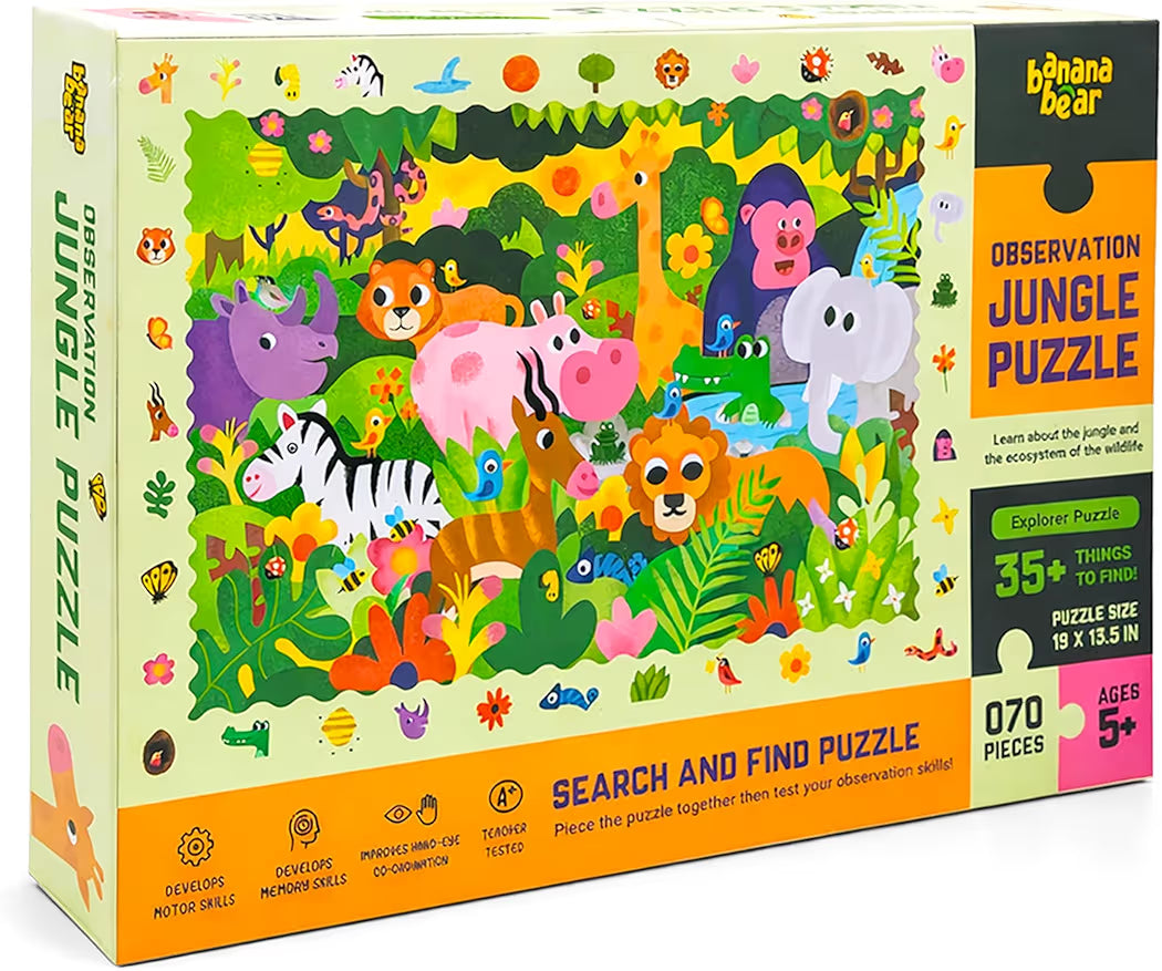 Jungle Animal Theme Interlocking Puzzle Toy for Kids