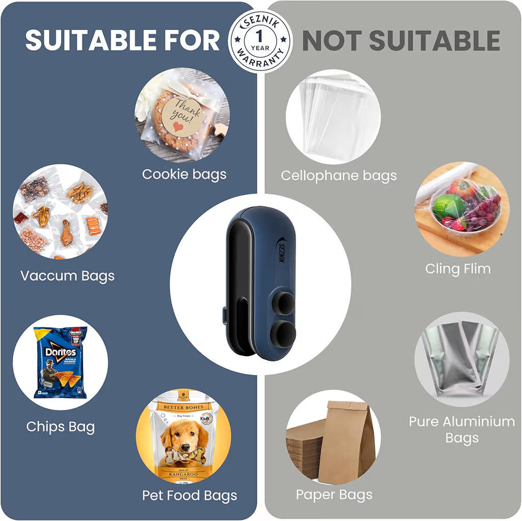 Machine for Food Packets - Portable Handheld Sealing, Snacks, Chips, Fresh Storage "2 for 499₹"
