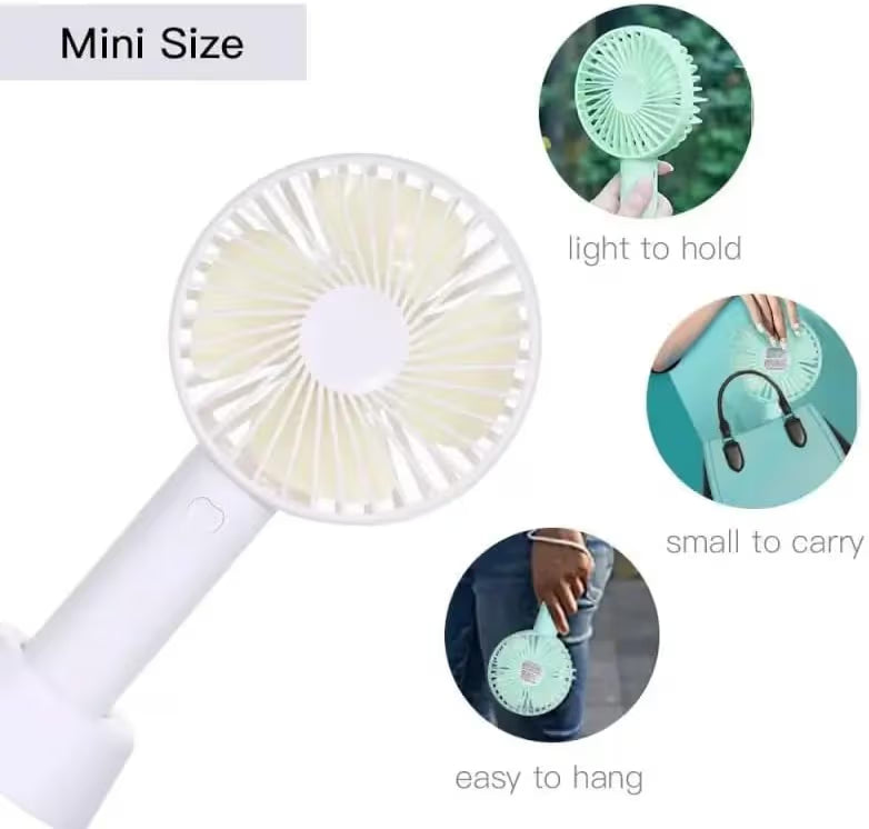 Portable Classic Hand Fan Table Fan 3 Speed Personal Desk Fan