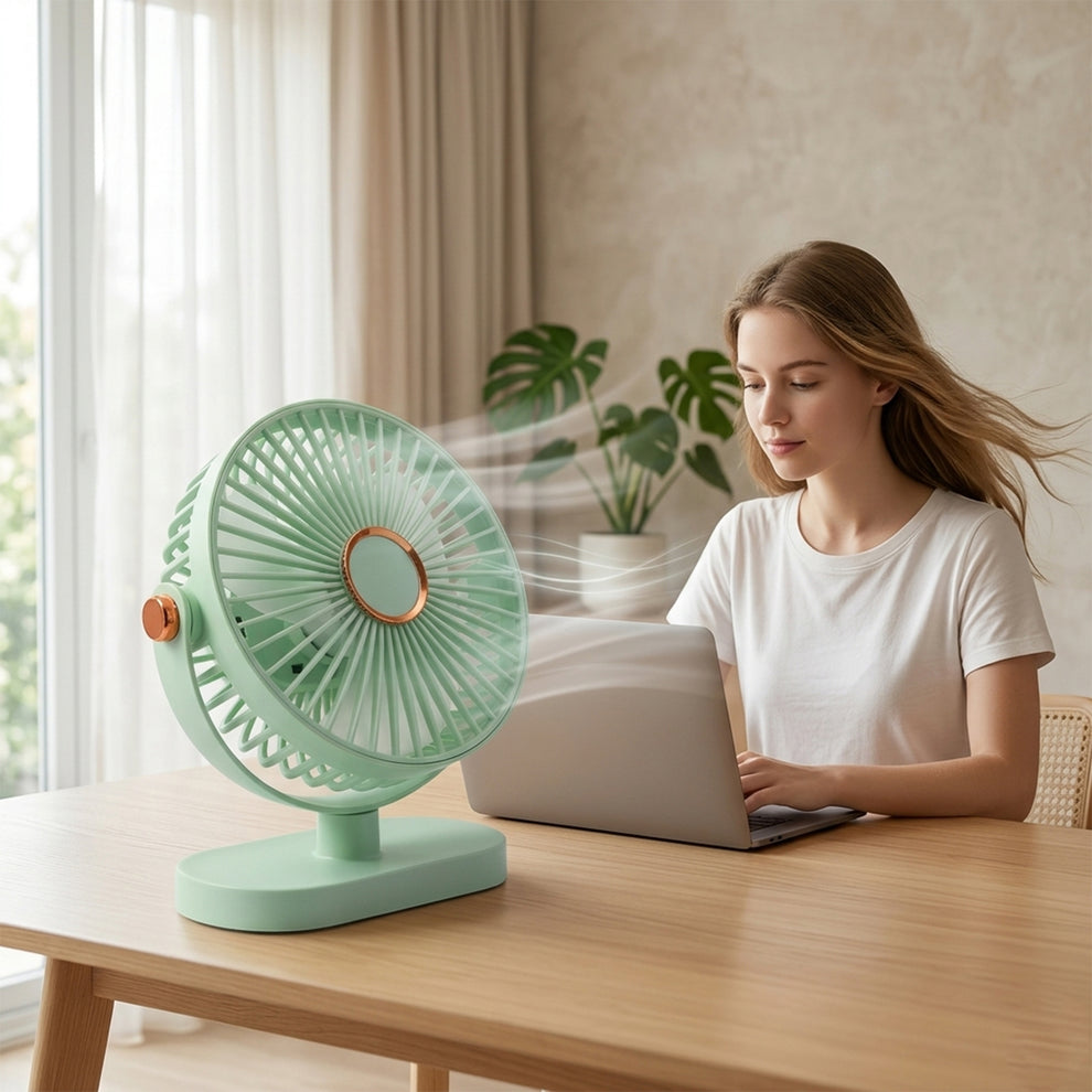 Portable Rechargeable Table Fan – Cool Breeze Anywhere