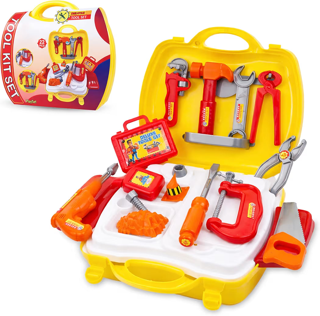 Toyshine DIY Portable Tool Set Toy with Briefcase, Accessories