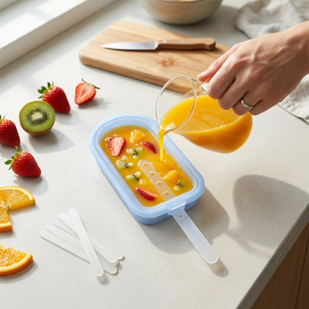 Premium Silicone Popsicle Mold Set – Make Yummy Ice Cream at Home