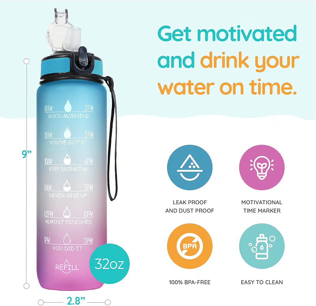Sipper Water Bottle for adults 1 Litre Leakproof