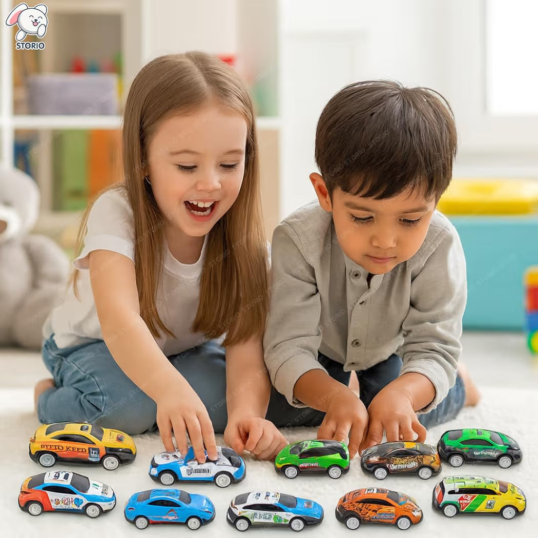 Storio Mini Racing Metal Cars Set for Kids Pack of 8