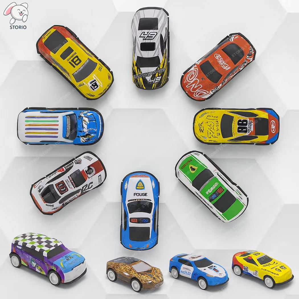 Storio Mini Racing Metal Cars Set for Kids Pack of 8