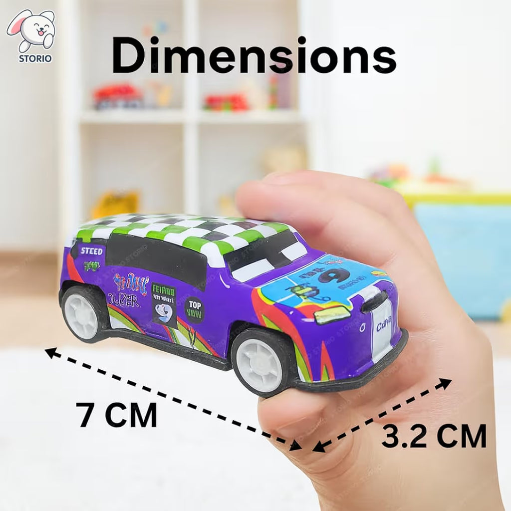 Storio Mini Racing Metal Cars Set for Kids Pack of 8
