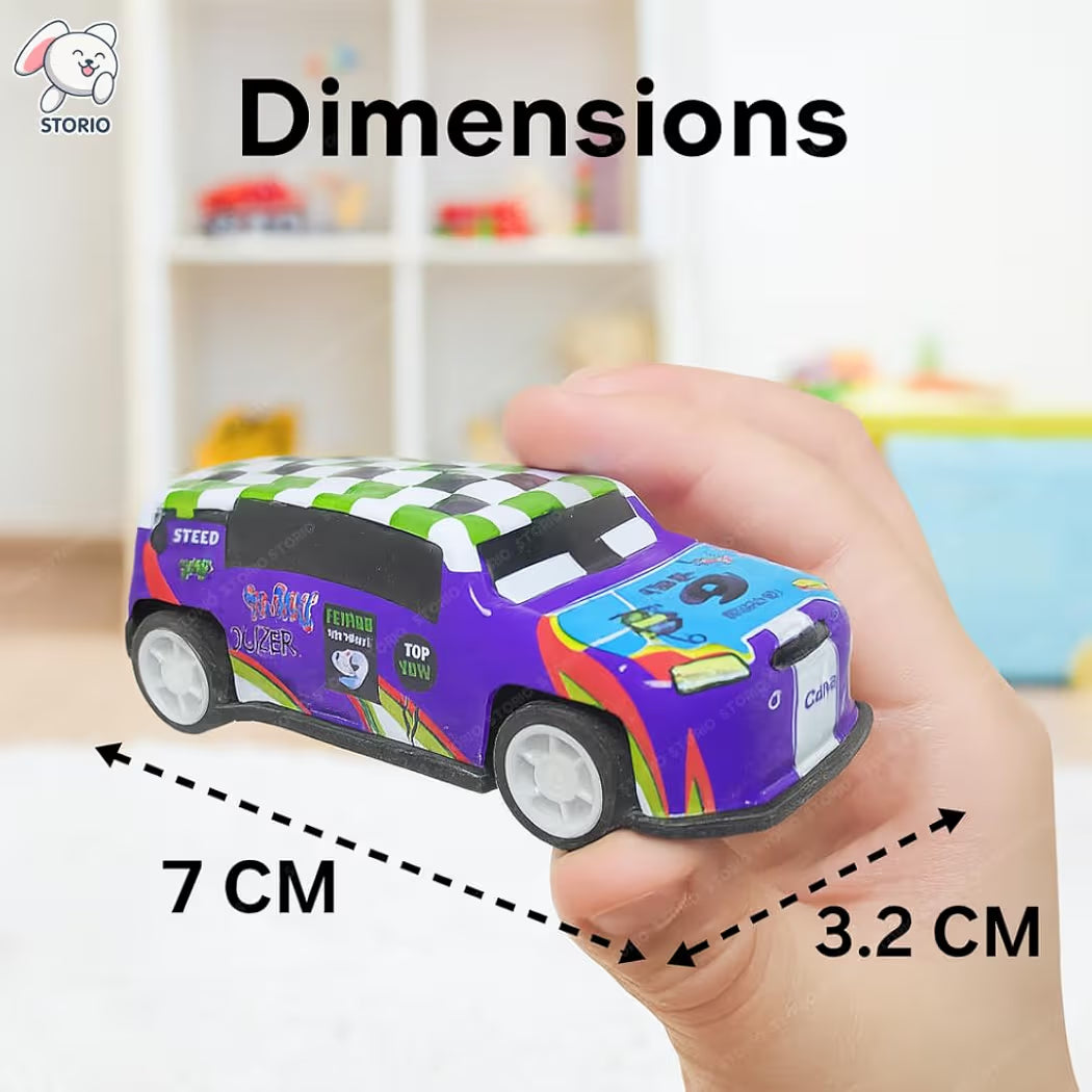 Storio Mini Racing Metal Cars Set for Kids Pack of 8