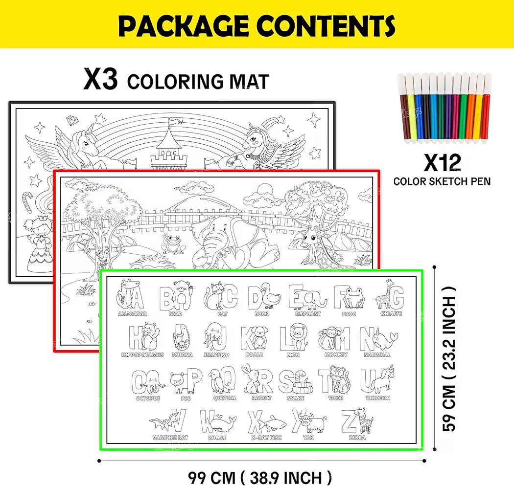 Toyz DIY Coloring Mat for Kids Art and Craft
