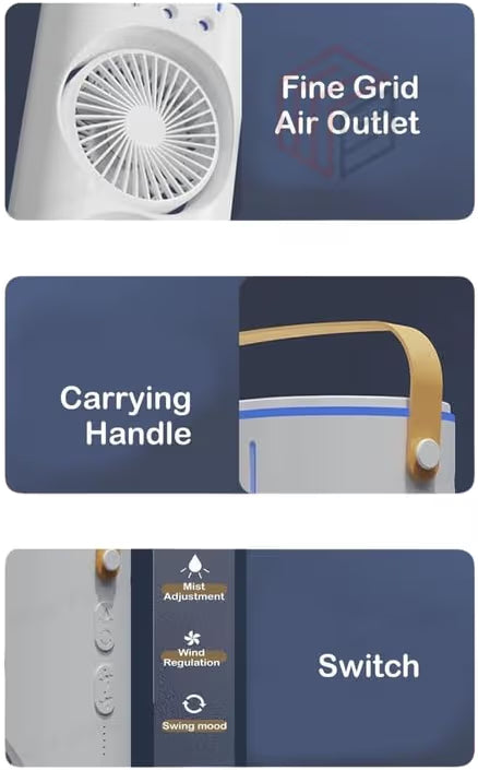 Portable Double-Ended Spray Fan, USB Rechargeable