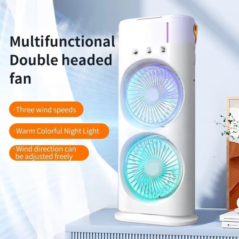 Portable Double-Ended Spray Fan, USB Rechargeable