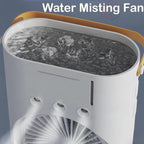 Portable Double-Ended Spray Fan, USB Rechargeable