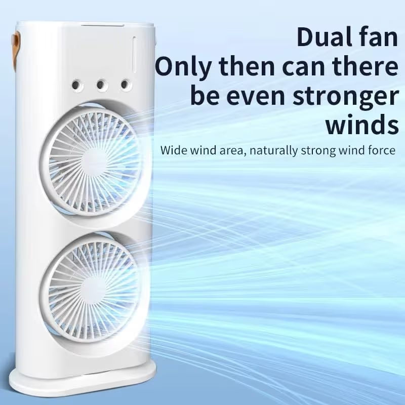 Portable Double-Ended Spray Fan, USB Rechargeable