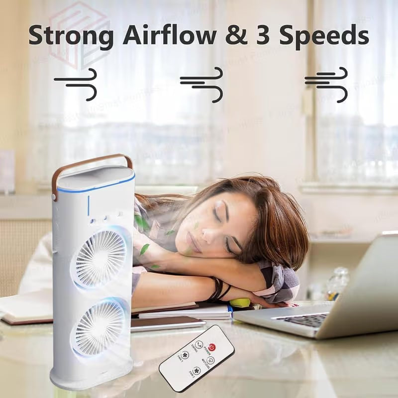 Portable Double-Ended Spray Fan, USB Rechargeable