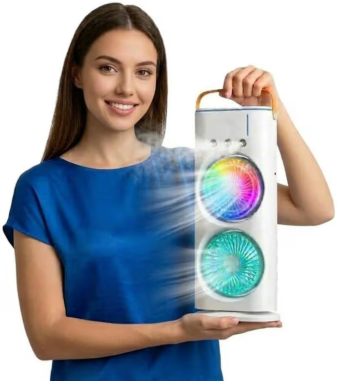 Portable Double-Ended Spray Fan, USB Rechargeable