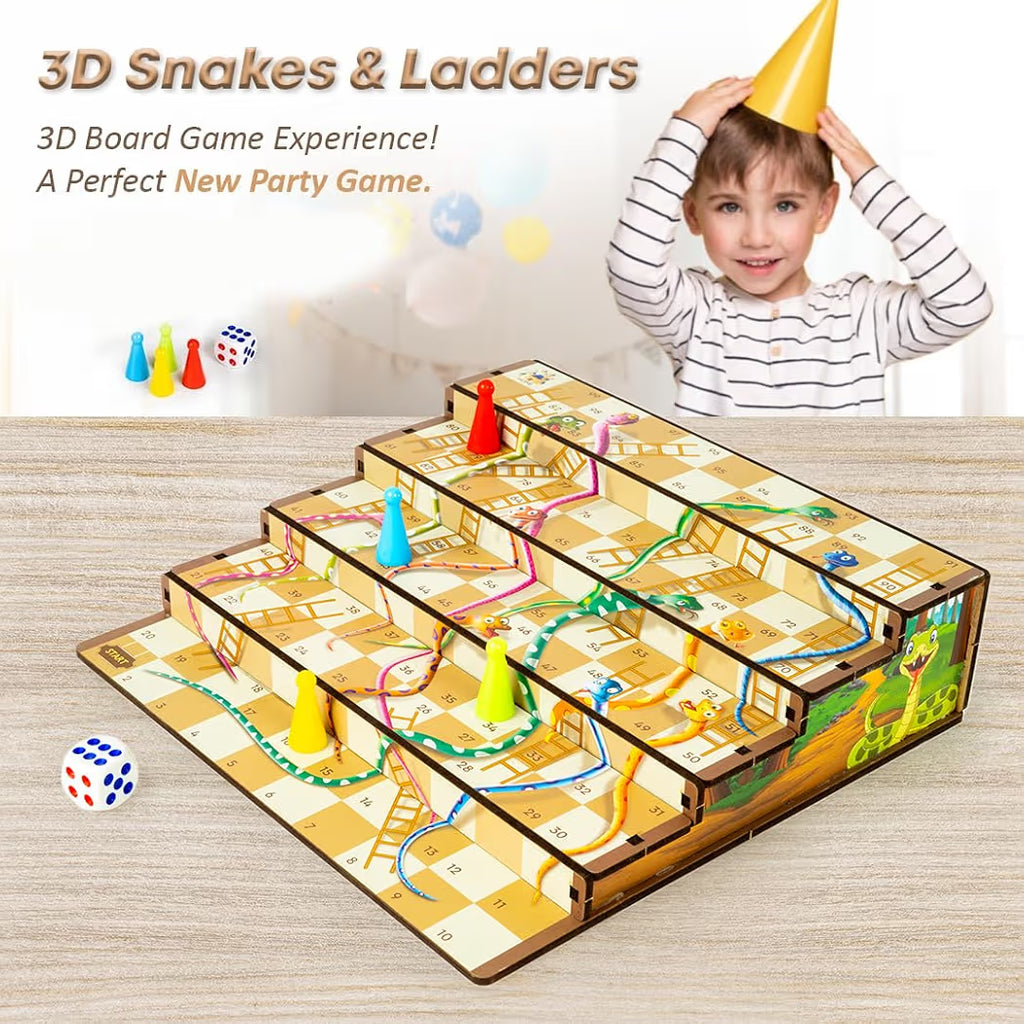3D Snakes & Ladders – Classic Game with a Fun Twist