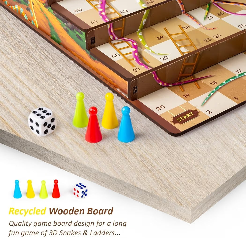 3D Snakes & Ladders – Classic Game with a Fun Twist