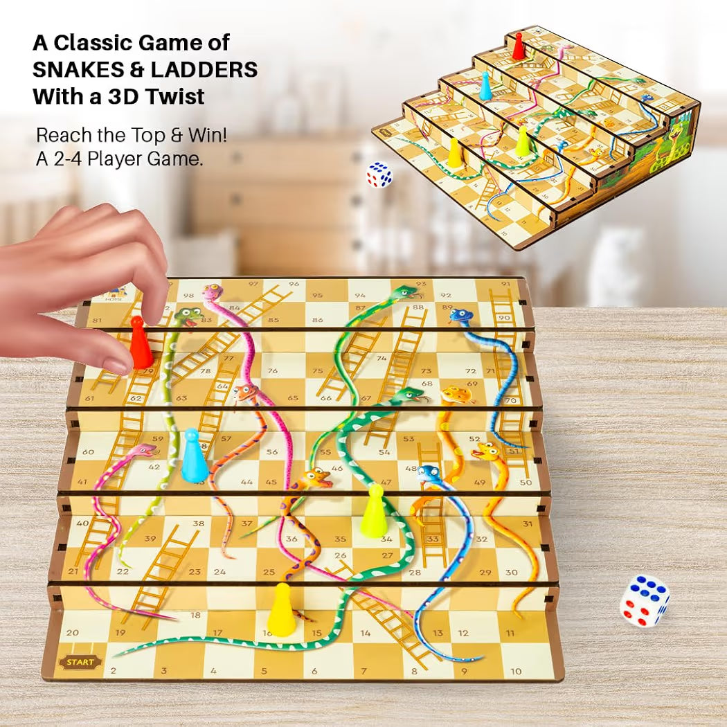 3D Snakes & Ladders – Classic Game with a Fun Twist