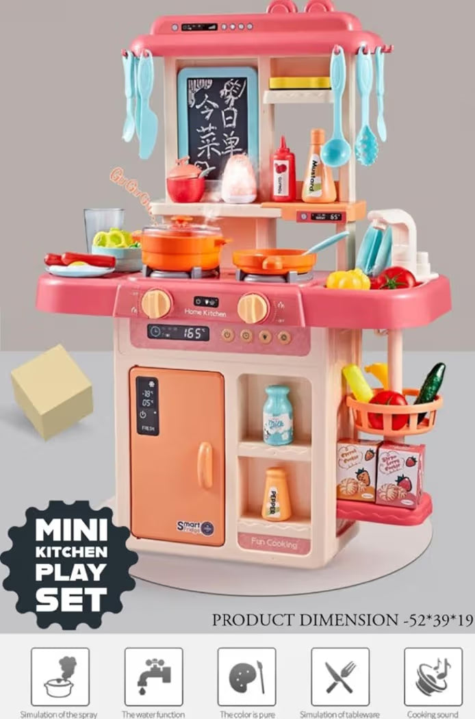 Storio Toys Kitchen Set for Kids Girls Big Cooking Set Light and Sound Pretend
