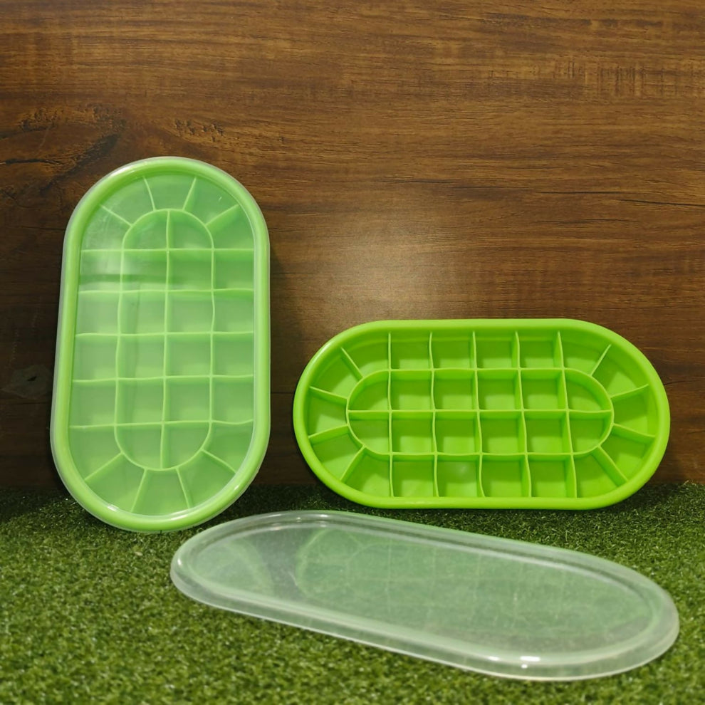 30 Grid Silicone Ice Cube Tray with Lid (Pack of 2)